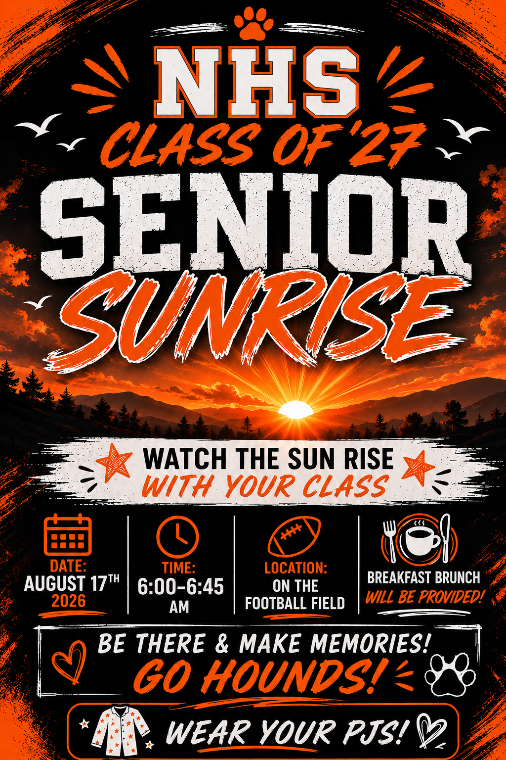 NHS Class of '27 Senior Sunrise flyer