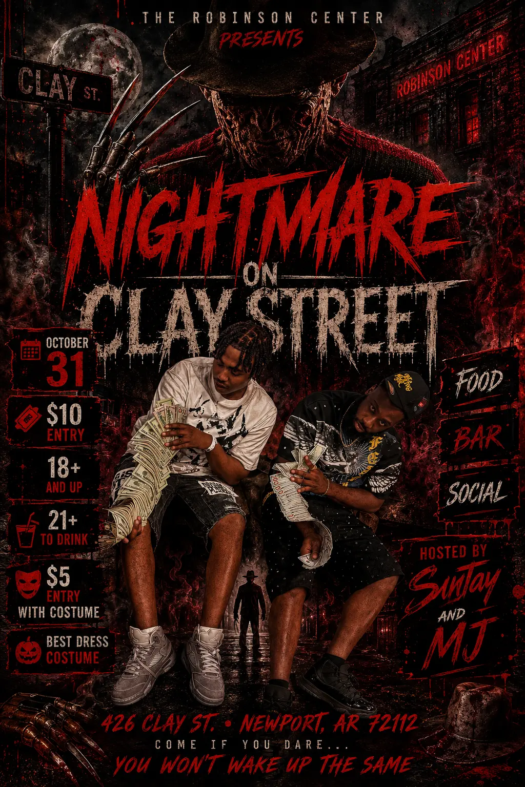 Nightmare on Clay Street event flyer