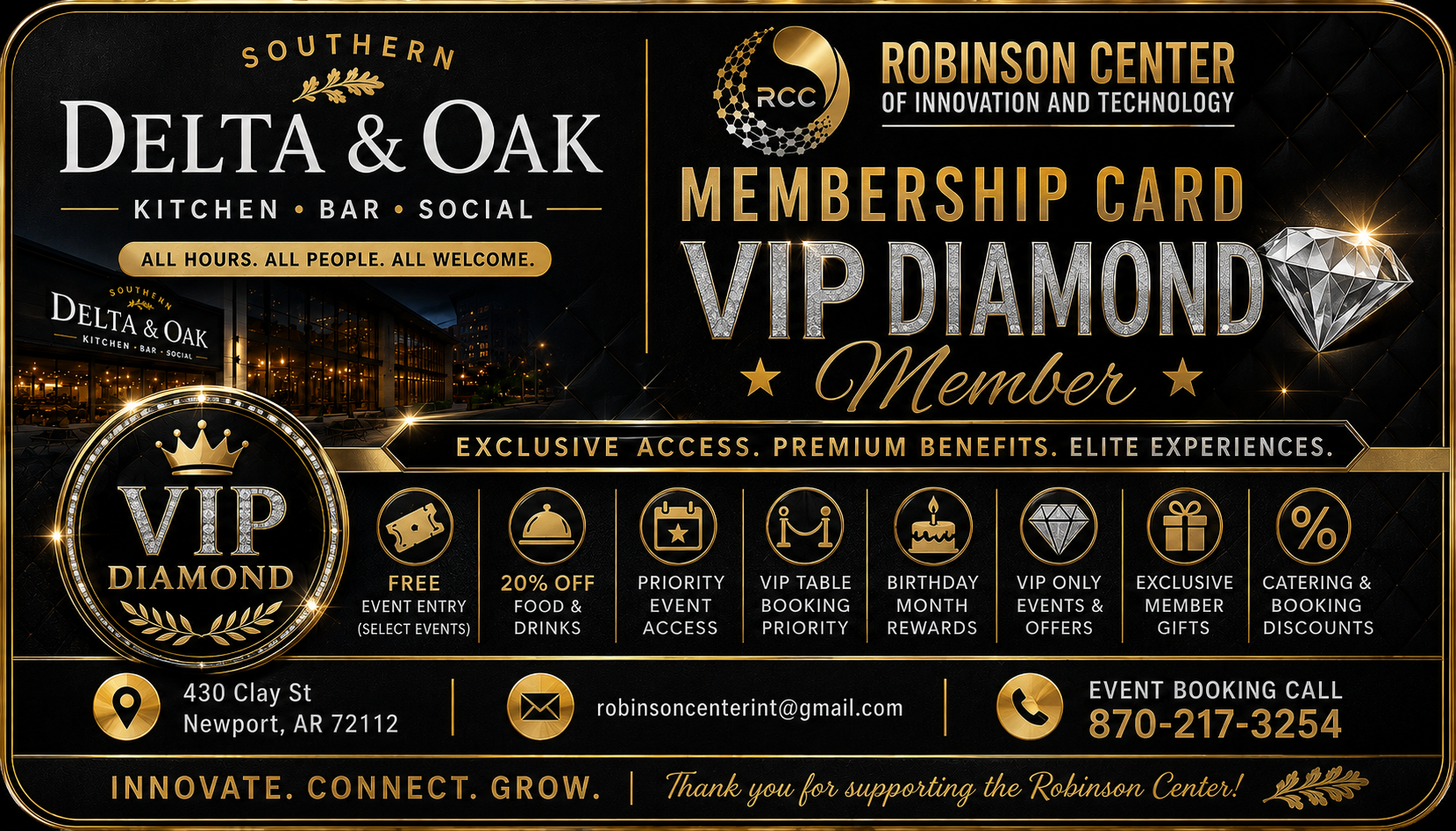 Southern Delta & Oak VIP Diamond membership card